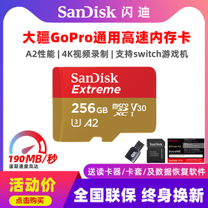 闪迪内存卡tf卡256g大疆无人机高速sd卡512G/1T V30相机存储卡128