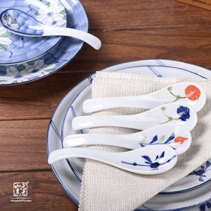 勺子釉下彩 家用吃饭勺 复古汤勺 创意实用小勺陶瓷汤匙餐具