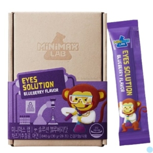 韩国代购直邮Minimaxlab蓝莓味儿童眼健康果冻棒营养补充剂28包