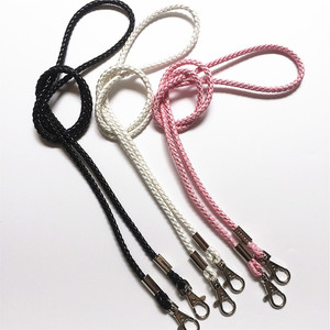 黑色白色粉色编织仿皮绳5mm粗圆长绳复古斜挎带包包替换带双扣绳