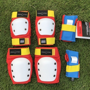美国PRO-TEC护具 滑板轮滑成人儿童专用运动护膝护肘护手六件套