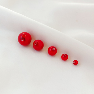 半孔红贝珠DIY手工镶嵌散珠天然贝壳电镀红圆珠自制耳饰饰品材料