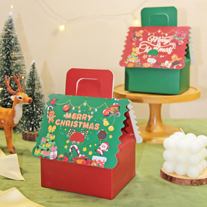 圣诞节糖果屋包装盒苹果雪花酥牛轧糖太妃糖零食奶枣饼干手提盒子