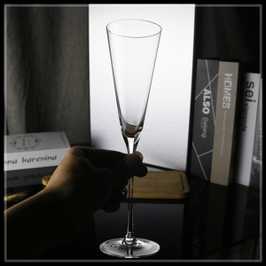V型香槟杯高身马气泡酒杯酒吧鸡尾酒杯无铅透明水晶玻璃 高脚杯子