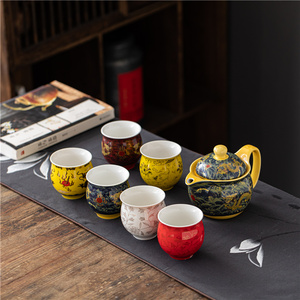 南金 半自动茶具套装青花玲珑镂空工艺陶瓷整套 源厂头直销