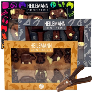 德国进口海莱曼恩动物形工具形游戏鼠标形巧克力100g盒装趣味零食