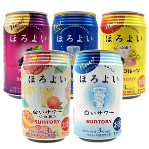 临期价 日本进口和乐怡葡萄味盐西柚味混合水果味配制酒350ml听装