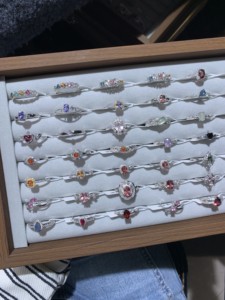 天然水晶彩宝镶嵌纯银饰品戒指直播间付款链接