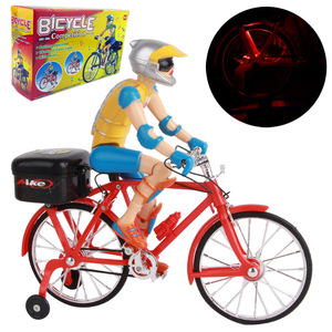 电动公仔骑自行车 电动人物骑车 儿童音乐发光玩具 地摊货源热卖