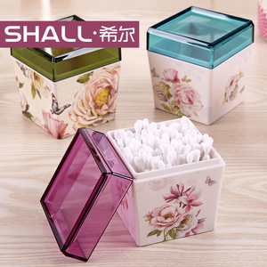 希尔创意棉签盒欧式高档便携化妆棉盒韩国多功能牙签收纳盒整理盒