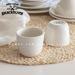 TUXTON正品乳白釉下彩陶瓷咖啡杯韩国ins复古杯小茶杯水杯手握杯