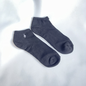 欧美尾单外贸袜子客供面料黑色毛巾底运动袜男士休闲短袜纯棉船袜