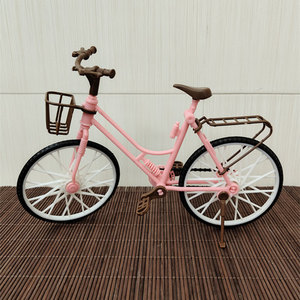拍摄道具玩具仿真塑料单车芭比配件小孩过家家淑女车单车模型摆件