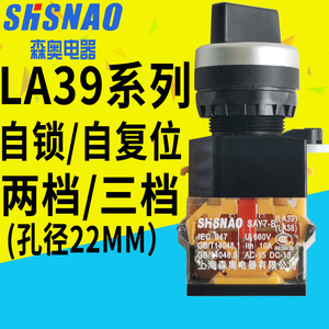 上海森奥SAY7-B SA38-11X2 LA39 LA38-11X2旋钮2档位自锁开孔22mm