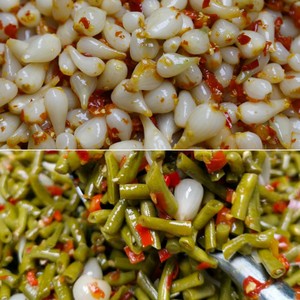 暖穗 传统剁椒藠头老品种小藠头 剁椒酸豆角 开胃下饭小菜 无添加