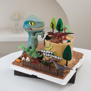恐龙乐园蛋糕装饰品插件摆件创意生日霸王龙森系烘焙主题巴斯光年