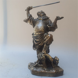 厂价直销热卖全铜持剑钟馗人物雕像摆件 居家供奉 客厅装饰品