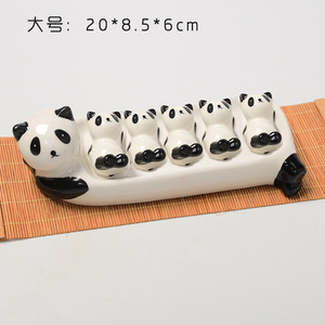 熊猫酱油碟可爱小熊筷子架筷托 熊猫酒店餐馆筷子托 家用陶瓷筷架