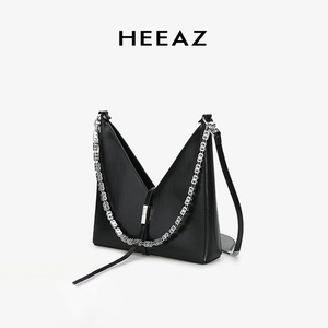 HEEAZ正品小众品牌腋下包高级感包包女士包2024流行新款牛皮V型包