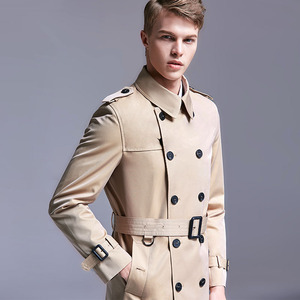 欧美春季英伦男士风衣2021新款韩版中长修身帅气青年短款外套防水