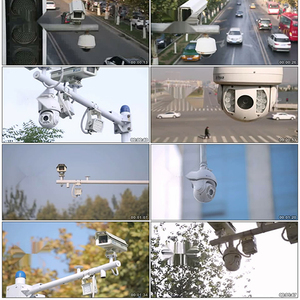 监控摄像头天网监控系统路面天眼交通违章红绿灯交通视频素材