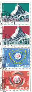 JY10-038-瑞士1965-66阿尔卑斯山/国际电信联盟等2套