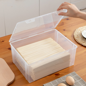 大号面条收纳盒装长条挂面保鲜盒长方形放意面大容量食物密封盒