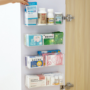 壁挂药箱药物收纳盒多层柜门透明大容量置物架家用衣柜药品分类盒