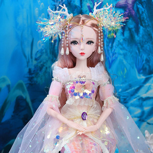 60厘米美人鱼公主精美洋娃娃玩具女孩生日玩偶礼盒套装