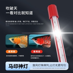 马印神灯灯管PLUS三基色红龙鱼专用灯增艳灯防水LED雷龙鱼缸灯