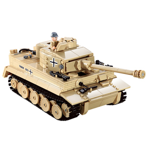 开智积木德国虎式重型坦克黄鼠狼3号歼击车突击炮MOC军事拼装玩具