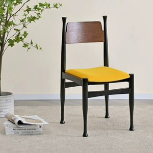 北欧家居中古实木椅子法式轻奢复古餐椅设计师款客厅家用靠背椅