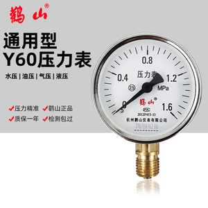 鹳山压力表Y60空压机储气罐华科不锈钢耐震压鹤山径向仪表1.6mpa