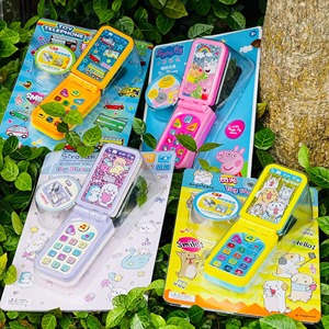 小猪佩奇儿童早教仿真手机玩具翻盖益智男女孩宝宝音乐电话机模型