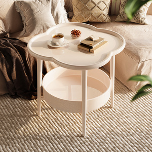创意边几现代简约沙发小茶几边柜奶油风桌子客厅移动置物架小圆桌