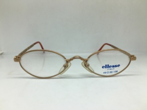 ELLESSE 金色椭圆形眼镜复古通用平面镜小框日本产