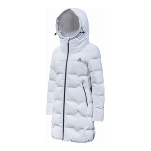 匹克PEAK 女款冬季中长棉衣时尚系列连帽加厚保暖棉服外套F574052