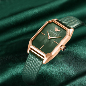 Armani阿玛尼手表女方形小绿表指针时尚复古皮带石英腕表AR11149