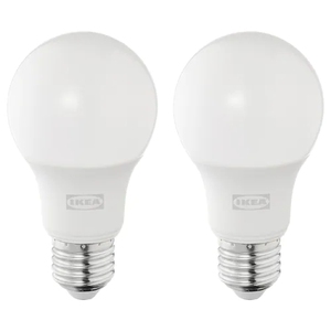 IKEA北京宜家SOLHETTA 索海塔 LED灯泡 E27 470流明球形乳白色2件