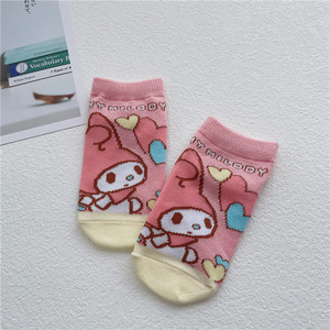 3-5岁 出口日本女童春秋短袜 女孩卡通船袜 女宝宝粉色可爱袜子