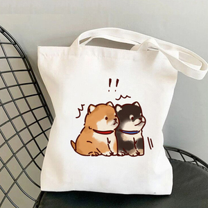 Canvas Tote Bag 日系原宿柴犬帆布袋女韩国小清新软妹少女单肩包