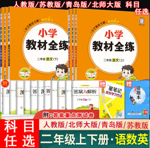 2024薛金星小学教材全练 2二年级上册下册语文数学英语科学全套 部编人教版北师大青岛苏教版2年级上下同步单元练习册期中期末试卷