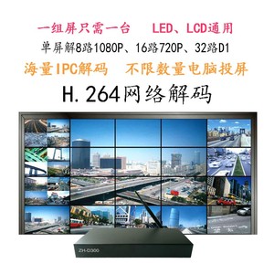 网络视频解码盒D300 大屏幕监控传输图像视频分割液晶拼接处理器