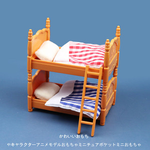 可爱娃娃屋迷你家具卧室双层床微缩模型微景观过家家卡通小摆件