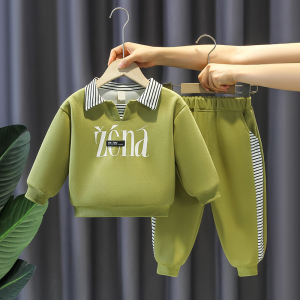 韩国男童春季套装2024新款洋气儿童运动卫衣两件套宝宝春秋款童装