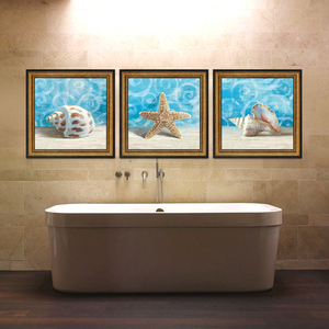 大海贝壳海星螺壳时尚卫生间装饰画现代简约客厅挂画酒店浴室壁画