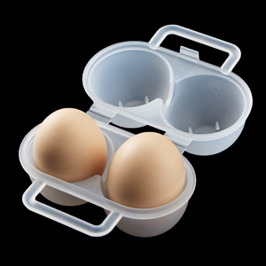 塑料鸡蛋盒 便携旅游食物收纳盒 2个入透明带盖鸡蛋收纳盒