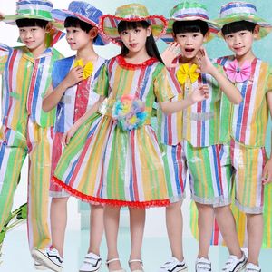 环保服装儿童时装秀幼儿园手工亲子装材料diy走秀燕尾表演出服装