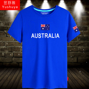 澳大利亚短袖t恤男女体育运动足球衣服澳洲半截袖Australia上衣服