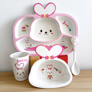 动物大联盟盘婴儿童餐盘家用分隔卡通可爱兔子小女孩宝宝碗勺杯子